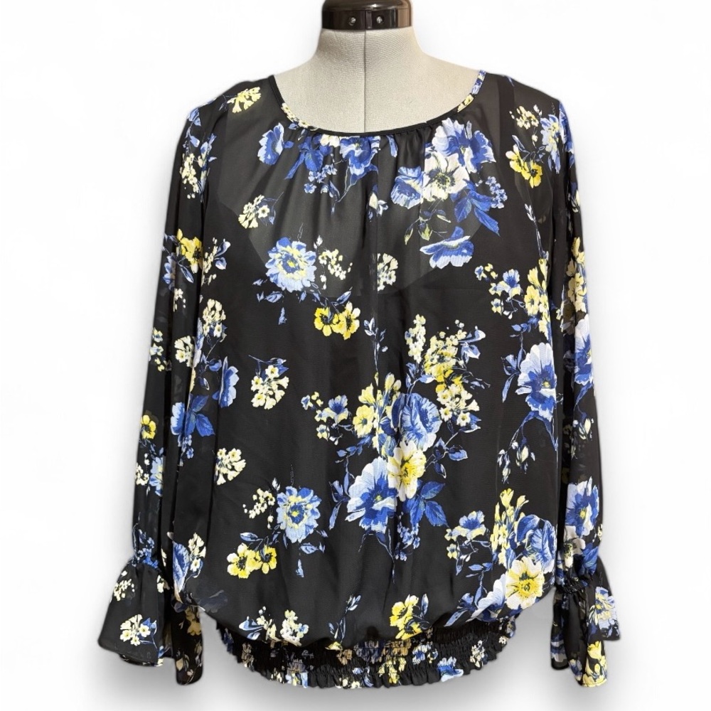 Alyx Floral Semi-Sheer Blouse w/ Camisole - Size 1X